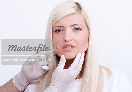 Treatment with botox, hyaluronic collagen injection