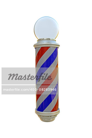 barber pole isolated on white background