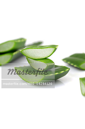 Aloe vera leaves isolated on white background