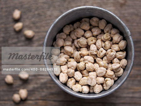 close up of rustic dried chickpea garbanzo bean