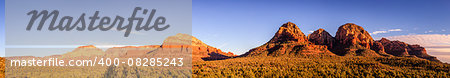 Panoramic view of Red Rocks buttes near Sedona, Arizona.