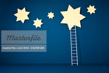 reaching the stars with a white ladder