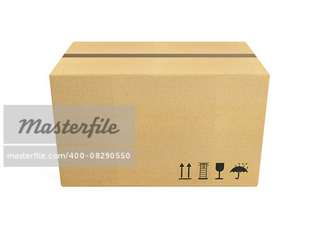 Cardboard box, isolated on white