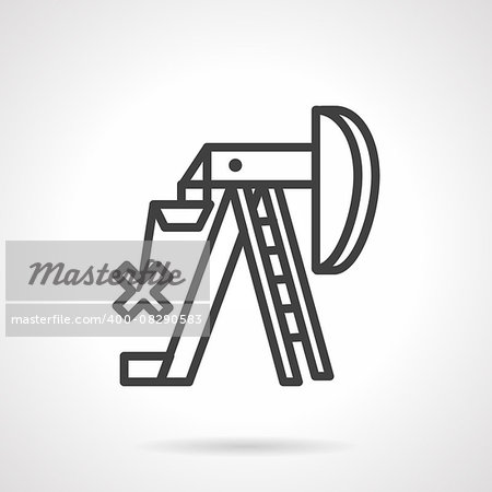 Simple line design vector icon for oil rig, petroleum rig. Equipment for oil research and drilling well. Design element for business and website.