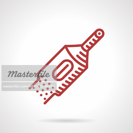 Simple red line style vector icon for tube for tattoo machine. Supplies and necessary items for tattoo master. Design element for business and website.