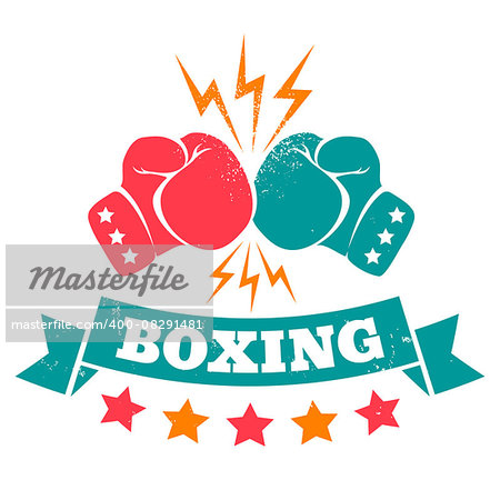 Vintage logo for a boxing on grunge background