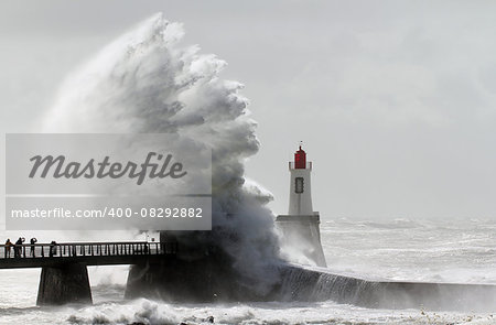 Storm on a lighthouse (Les Sables d’Olonne – France)