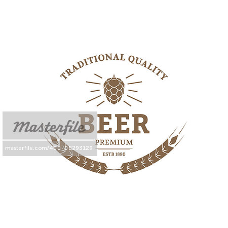 Beer logo design template. Vintage label for brewer company