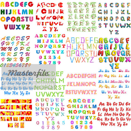 illustration of set of English alphabet collection jumbo collection in different style