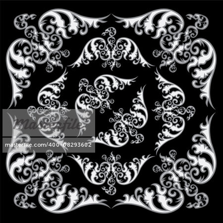 Pattern made from eagle silhouettes on black background. Vector illustration.