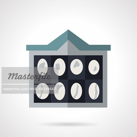 MRI imaging of brain. Flat color vector icon. Medical diagnostic. Elements of web design for business and website.