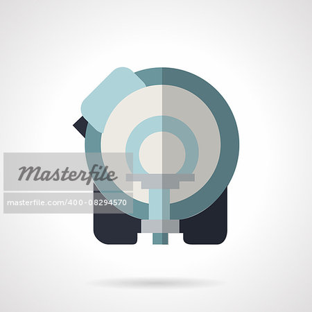 Blue flat color style vector icon for MRI. Medical diagnostic equipment. Design symbols for website and business.