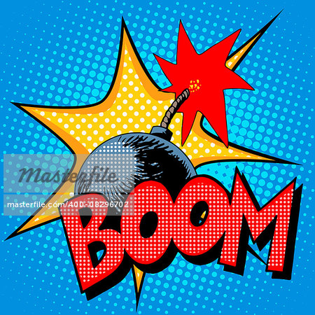 Boom bomb blast comic pop art retro style. Terrorism is a danger of destruction