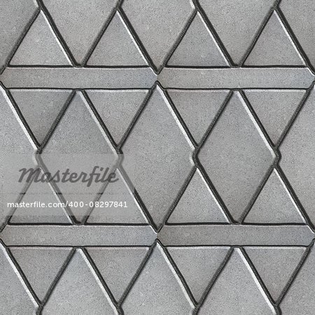 Gray Paving Slabs Built of Rhombuses and Rectangles. Seamless Tileable Texture.