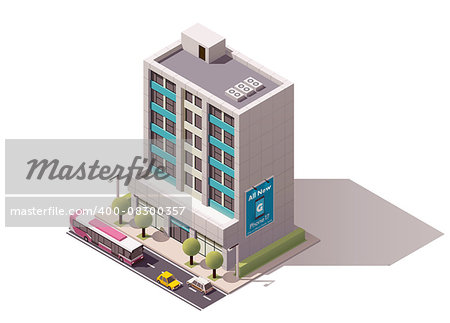 Isometric icon representing office building