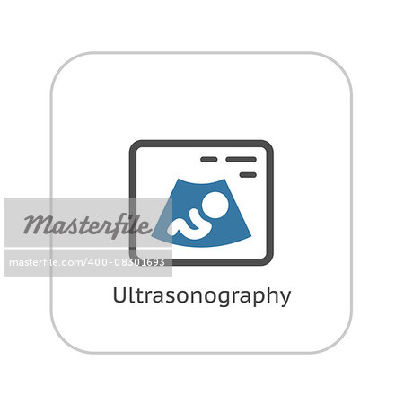 Ultrasonography Icon. Flat Design. Isolated Illustration. Baby.