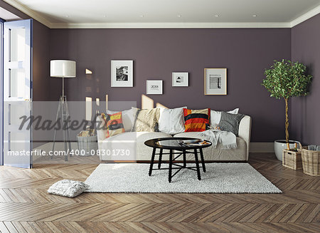 modern living room  interior.3d design concept