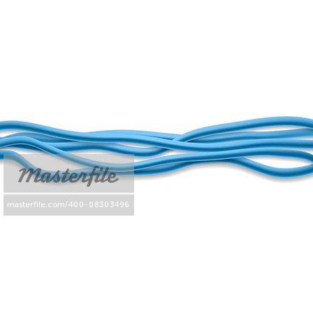 Bright blue wires on white background. Vector design