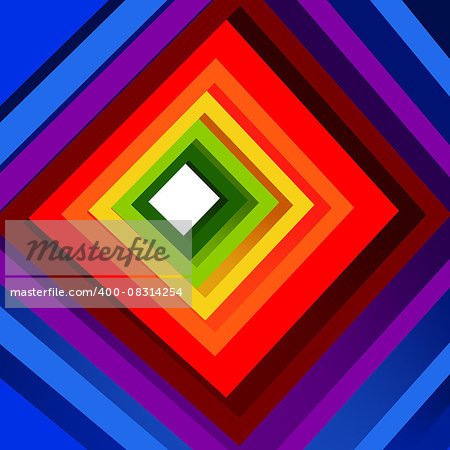Abstract design - 3d square colorful tunnel