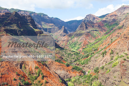 view at beautiful waimea canyon at kauai island, hawaii