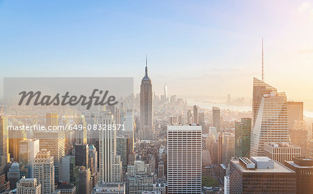 High angle view of midtown Manhattan and Empire State Building, New York, USA