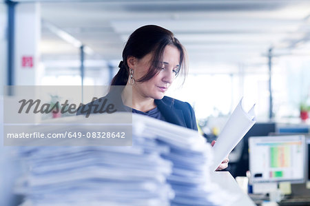 Administrative staff working alone in office