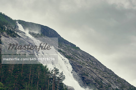 Low angle view of Langfoss, Etne, Norway