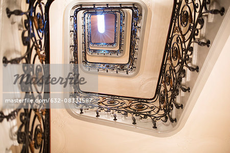 Spiral staircase, low angle view