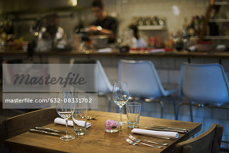 Restaurant table ready for customer