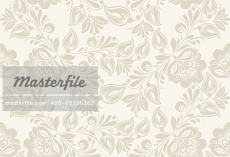 Vintage floral seamless pattern. Vector. Seamless texture with flowers. Endless floral pattern.