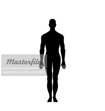 Illustration Man Silhouette Isolated on White Background - Vector