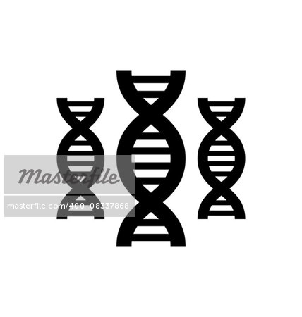 Illustration Pictogram of DNA Symbol Isolated on White Background - Vector