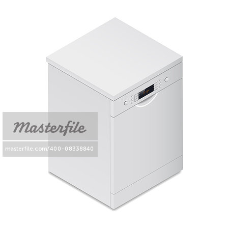 Dishwasher detailed isometric icon vector graphic illustration