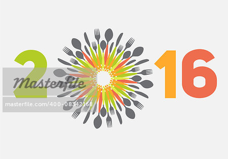 Holiday. 2016 New Year Vector Illustration EPS10