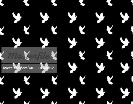 vector illustration of seamless flying doves background