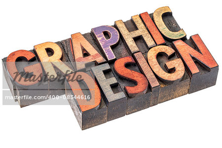 graphic design banner - isolated word abstract in vintage letterpress wood type stained by color inks