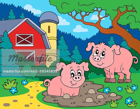 Pig theme image 7 - eps10 vector illustration.