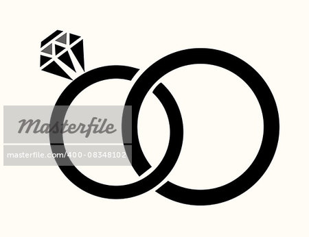 vector illustration of wedding rings isolated