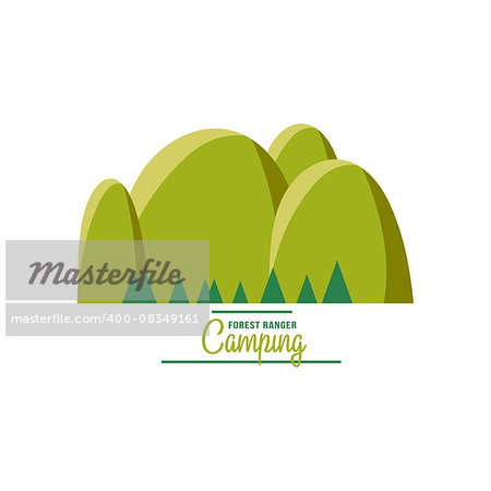 Majestic mountain peak vector illustration in flat style