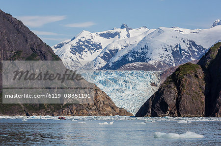 Scenic views of the south Sawyer Glacier in Tracy Arm-Fords Terror Wilderness Area in Southeast Alaska, United States of America, North America