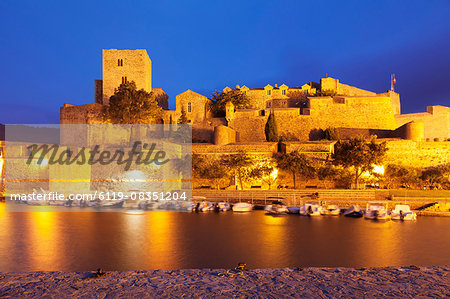 Chateau Royal and port, Collioure, Pyrenees-Orientales, Languedoc-Roussillon, France, Mediterranean, Europe