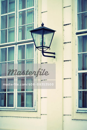 Light Fixture by Windows of House, Vienna, Austria