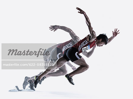 Japanese male athlete running