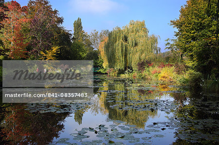 Claude Monet's water garden in October, Giverny, Normandy, France, Europe