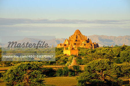 Scenic view of sunrise at ancient Dhammayangyi temple in old Bagan, Myanmar