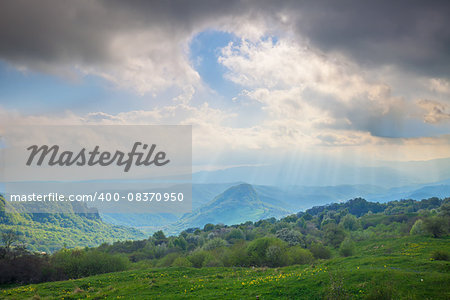 Panorama of the Beautiful Caucasian mountains landscape