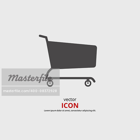 Shopping cart vector icon. Black silhouette  illustration