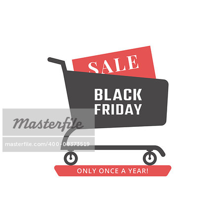 Black friday sale icon. Shopping cart. Vector