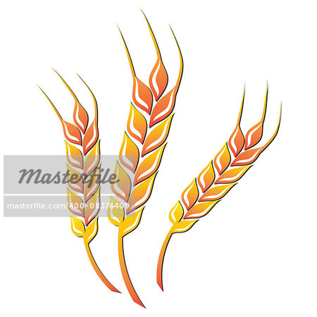 Wheat colored icon on white background. Vector illustration Wheat colored icon on white background. Vector illustration