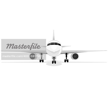 Vector illustration of a big white plane